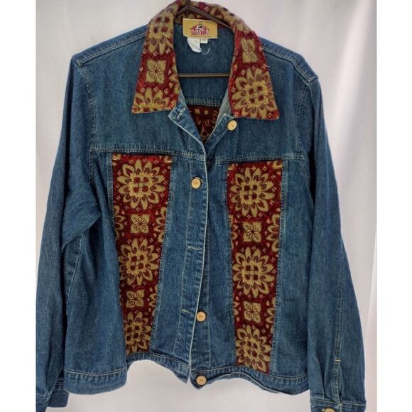 Barn fly tapestry denim jacket - Picture 1 of 7